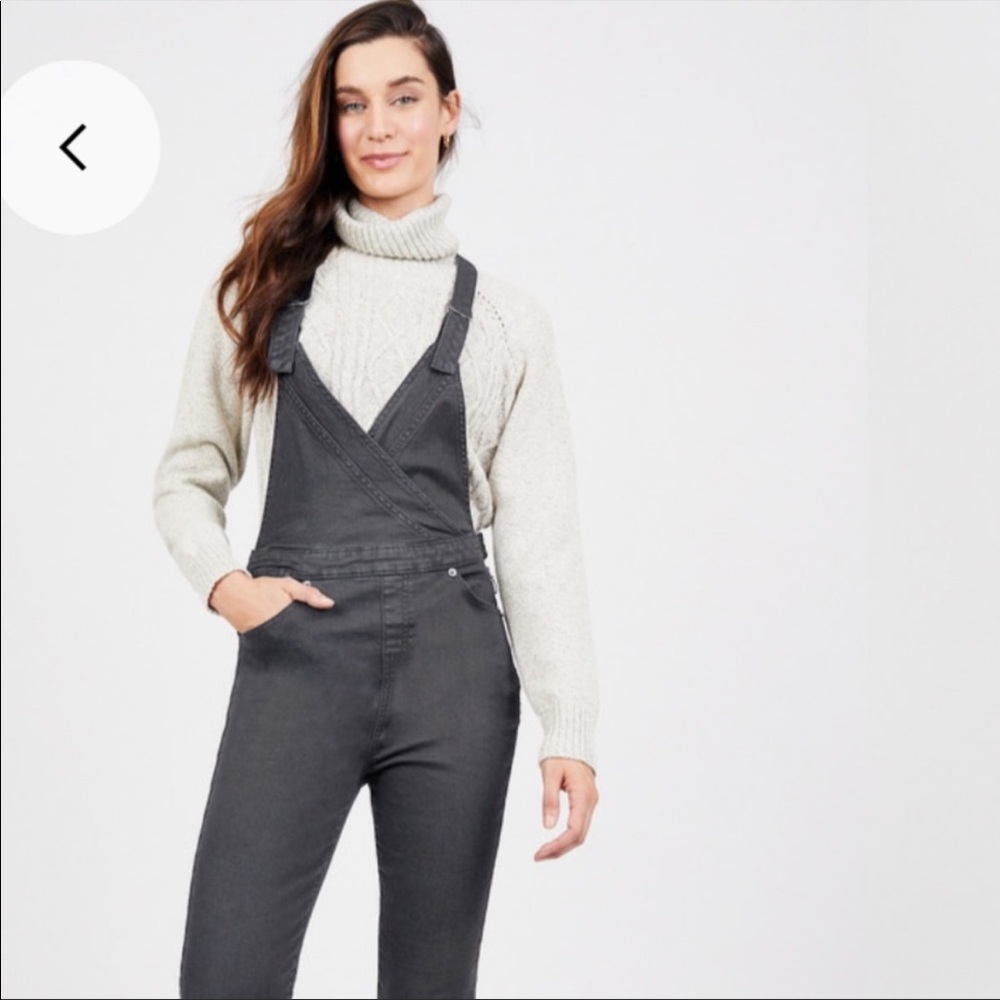 BCBG Vintage plunge front skinny overall